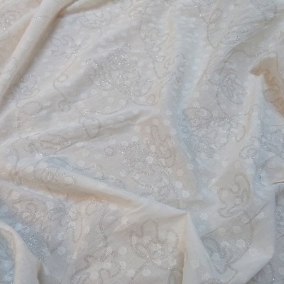 Ткань Батист люрекс (белый)